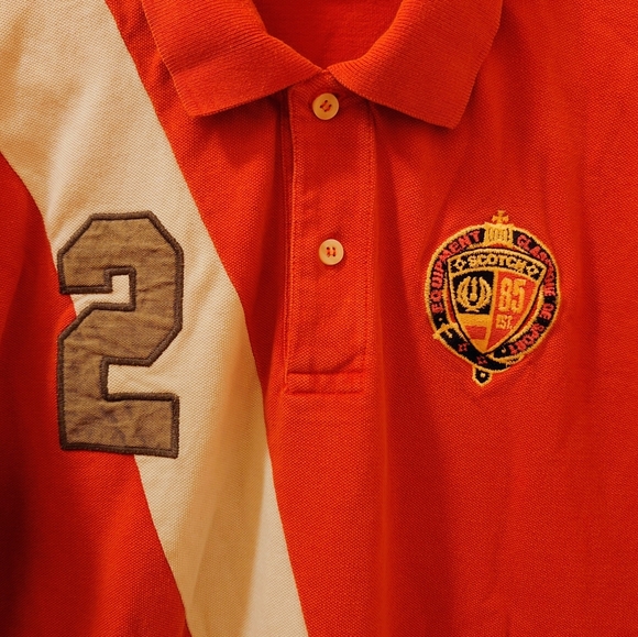 Vintage SCOTCH & SODA Legacy Red Sailing 85 90s Y2K Sport Polo White Stripe - Picture 3 of 10